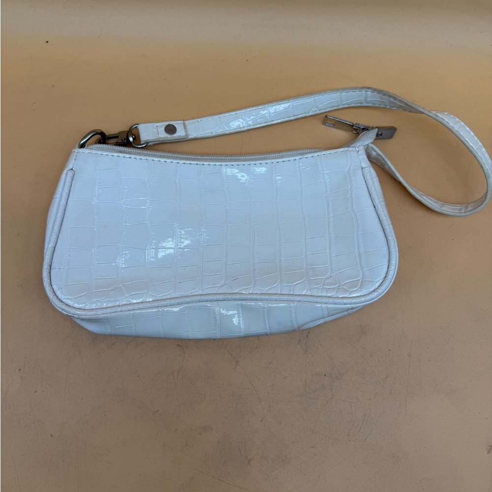 Chic White And Brown Crocodile Pattern Shoulder B… - image 7